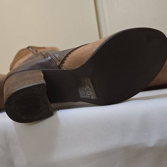 Faryl Robin for Free People Brn/Tan Suede Patchwork Granny Boot, EUC, Sz. 7 - Picture 8 of 8